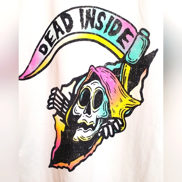 Dead Inside Grimm Reaper Graphic T-Shirt with Matching Dead Inside Snapback Hat - Picture 2 of 4